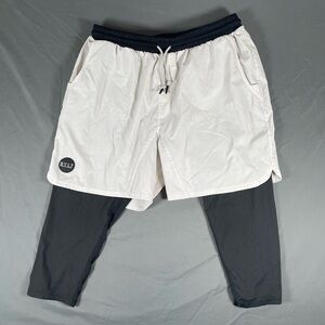 Bylt Activewear Shorts/Compression Pants Duo Men’s Large White Black Stretch